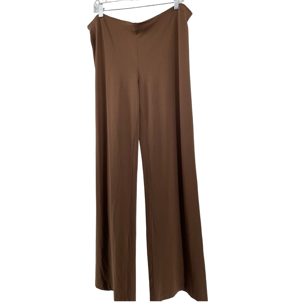 Max Studio Women's Pants Wide Leg Brown Large